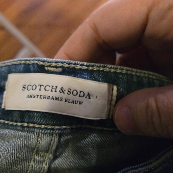 Scotch & Soda Amsterdams Blauw Heart Print Skinny Jeans 28/32 - Picture 3 of 8